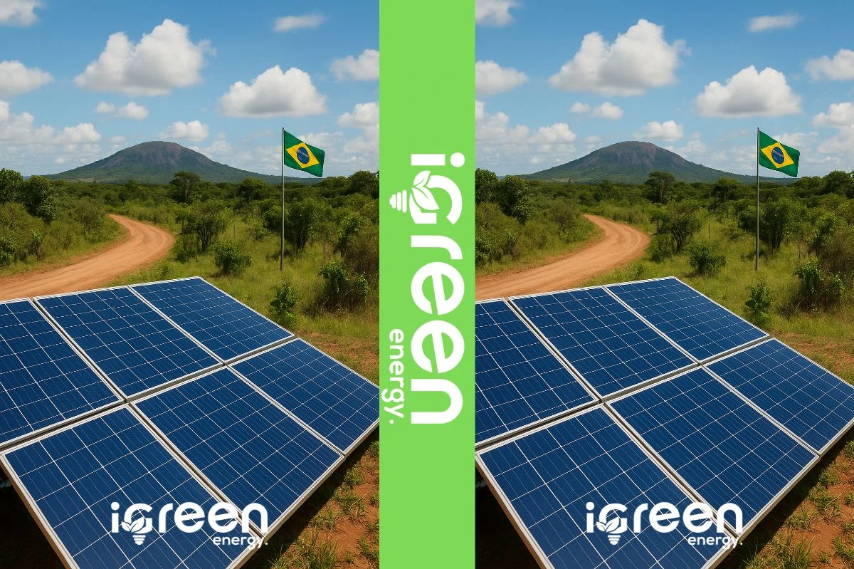 Painéis solares ao entardecer simbolizando energia limpa em Roraima